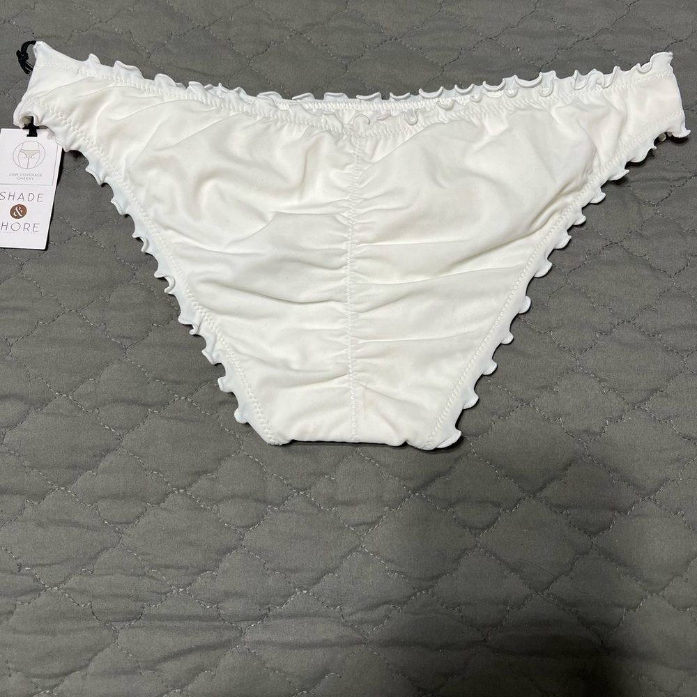 Brand new Shade Shore cheeky bikini bottom, white, size L.